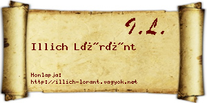 Illich Lóránt névjegykártya