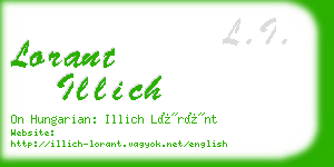 lorant illich business card